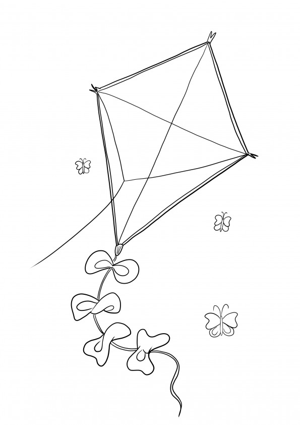 Kite free to color and print page