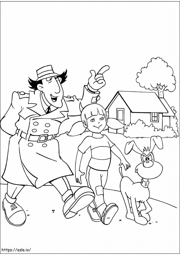 Penny And Inspector Gadget coloring page