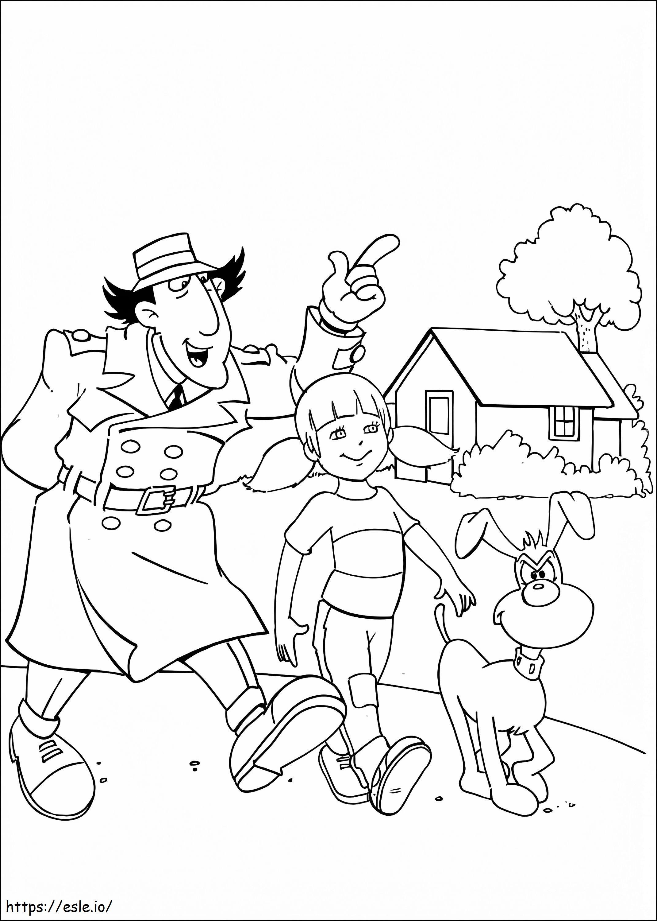 Penny And Inspector Gadget coloring page