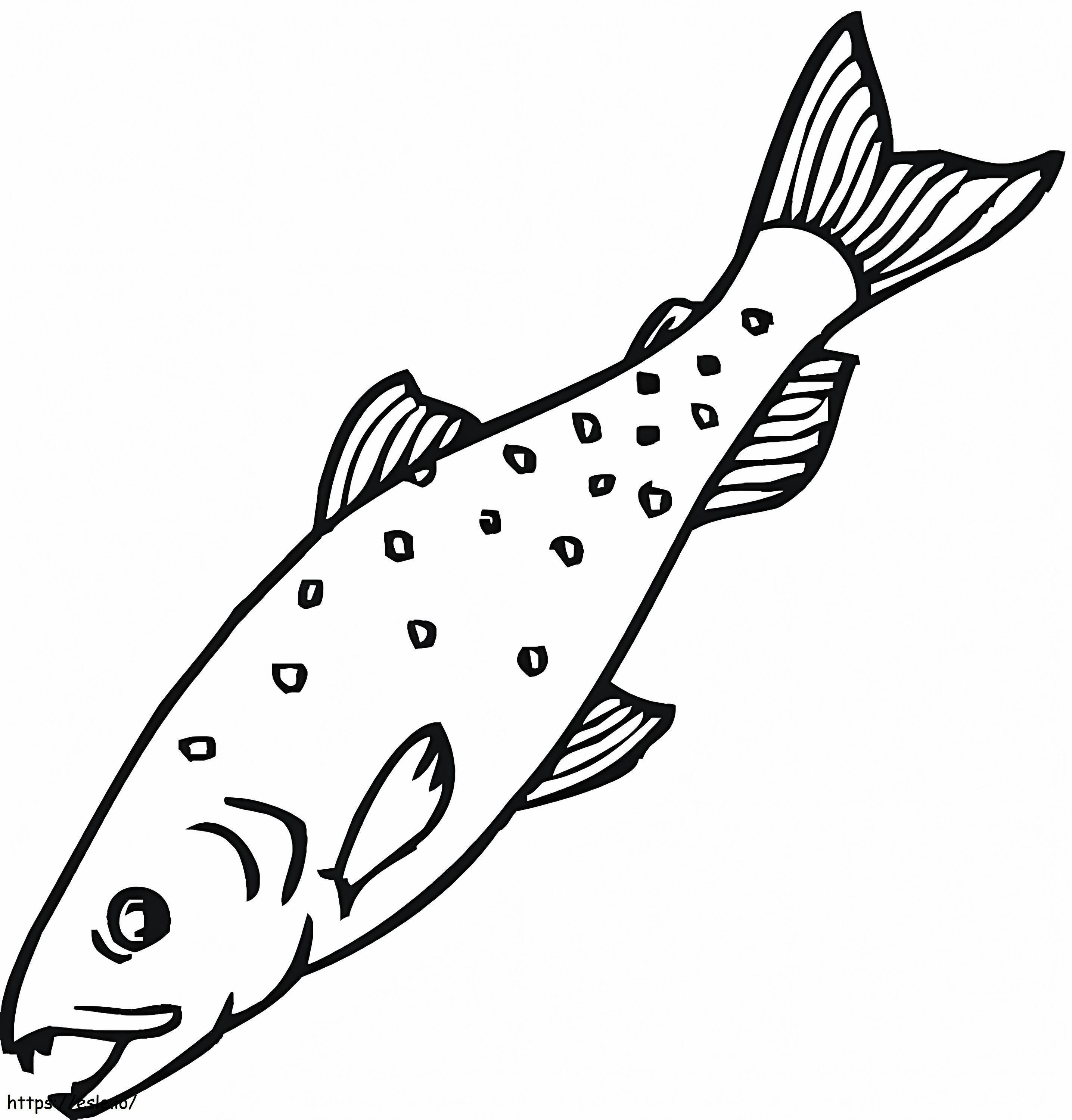 Salmon To Color coloring page