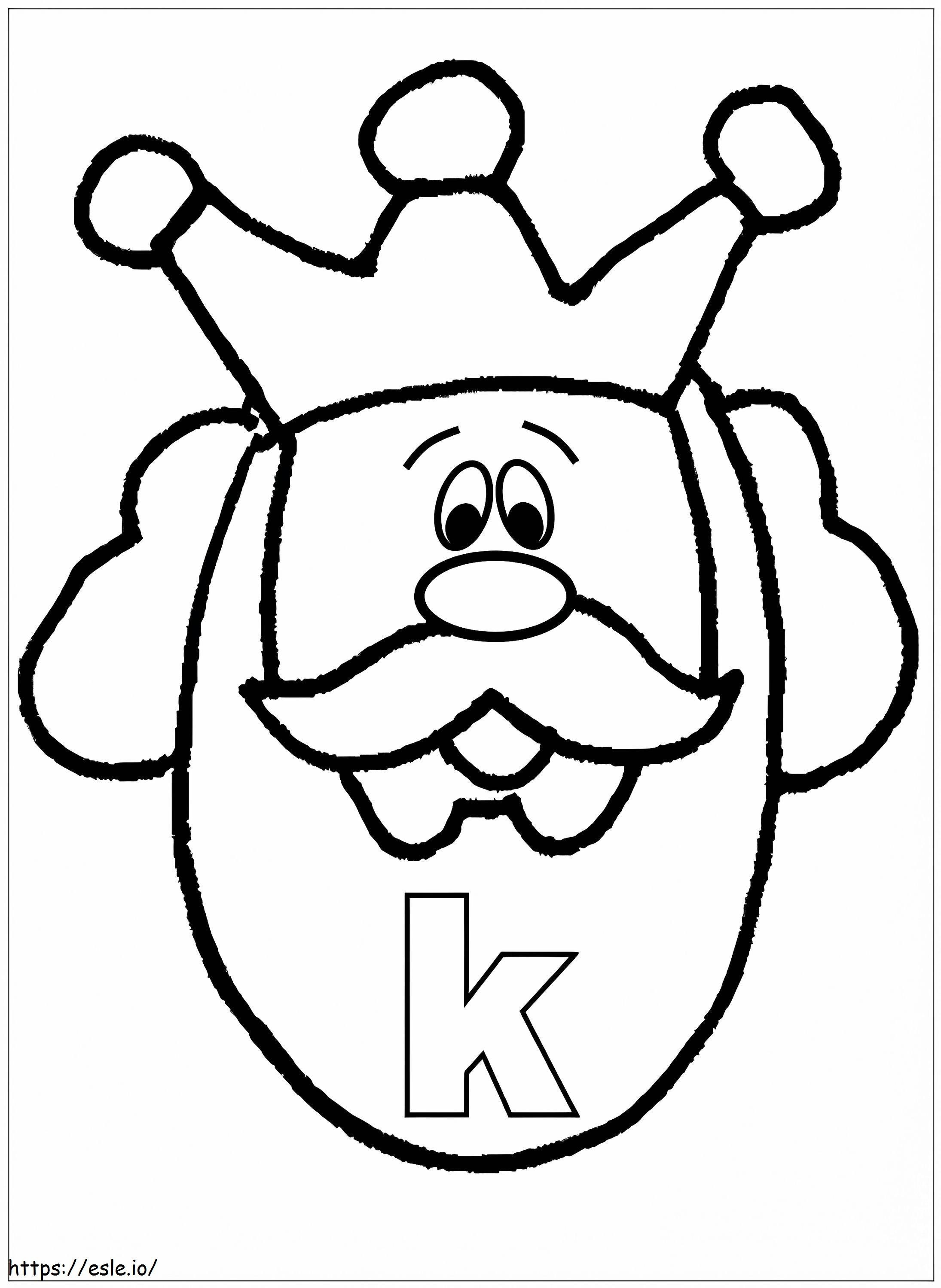 Letter K Easy coloring page