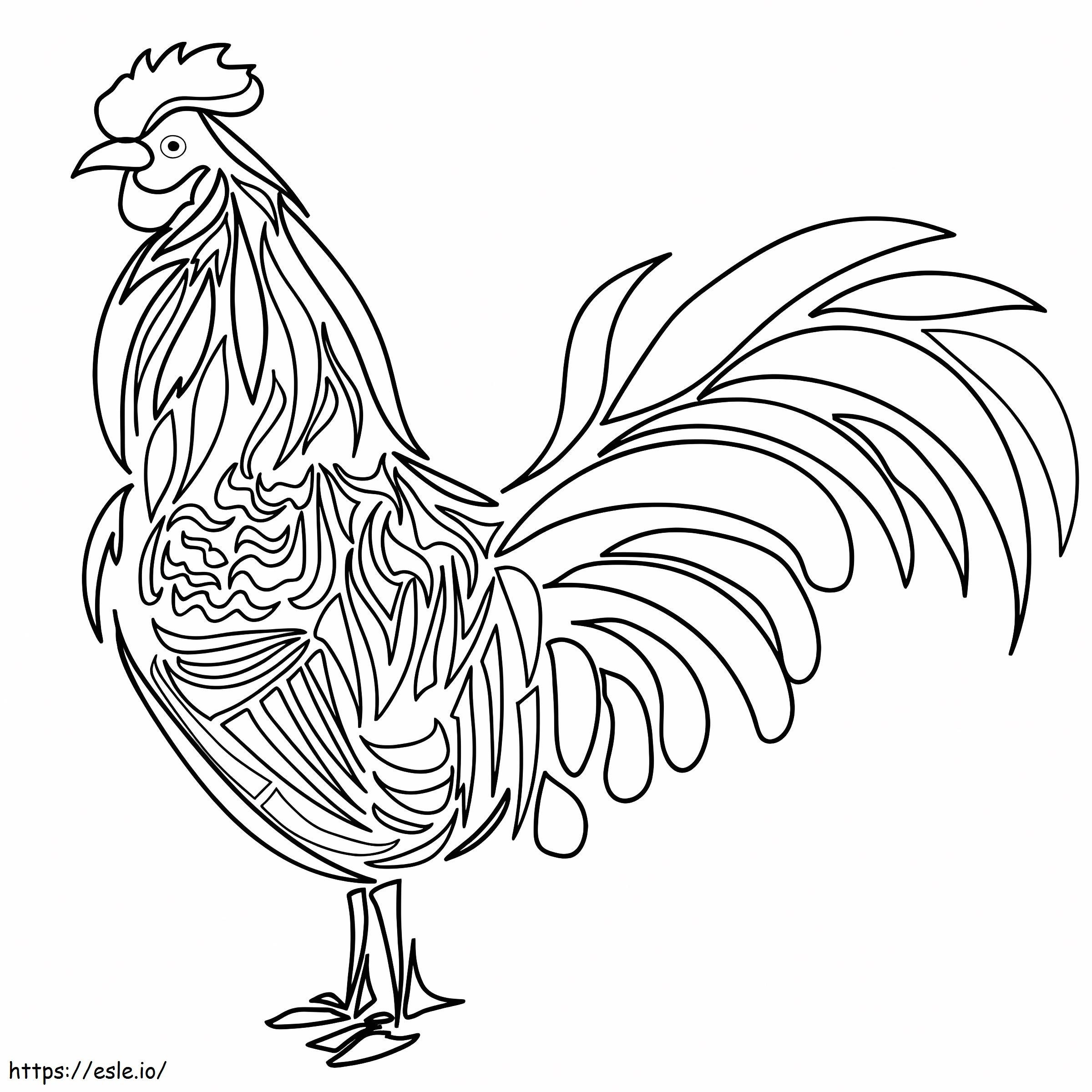 Ayam Jantan yang Dapat Dicetak Gambar Mewarnai