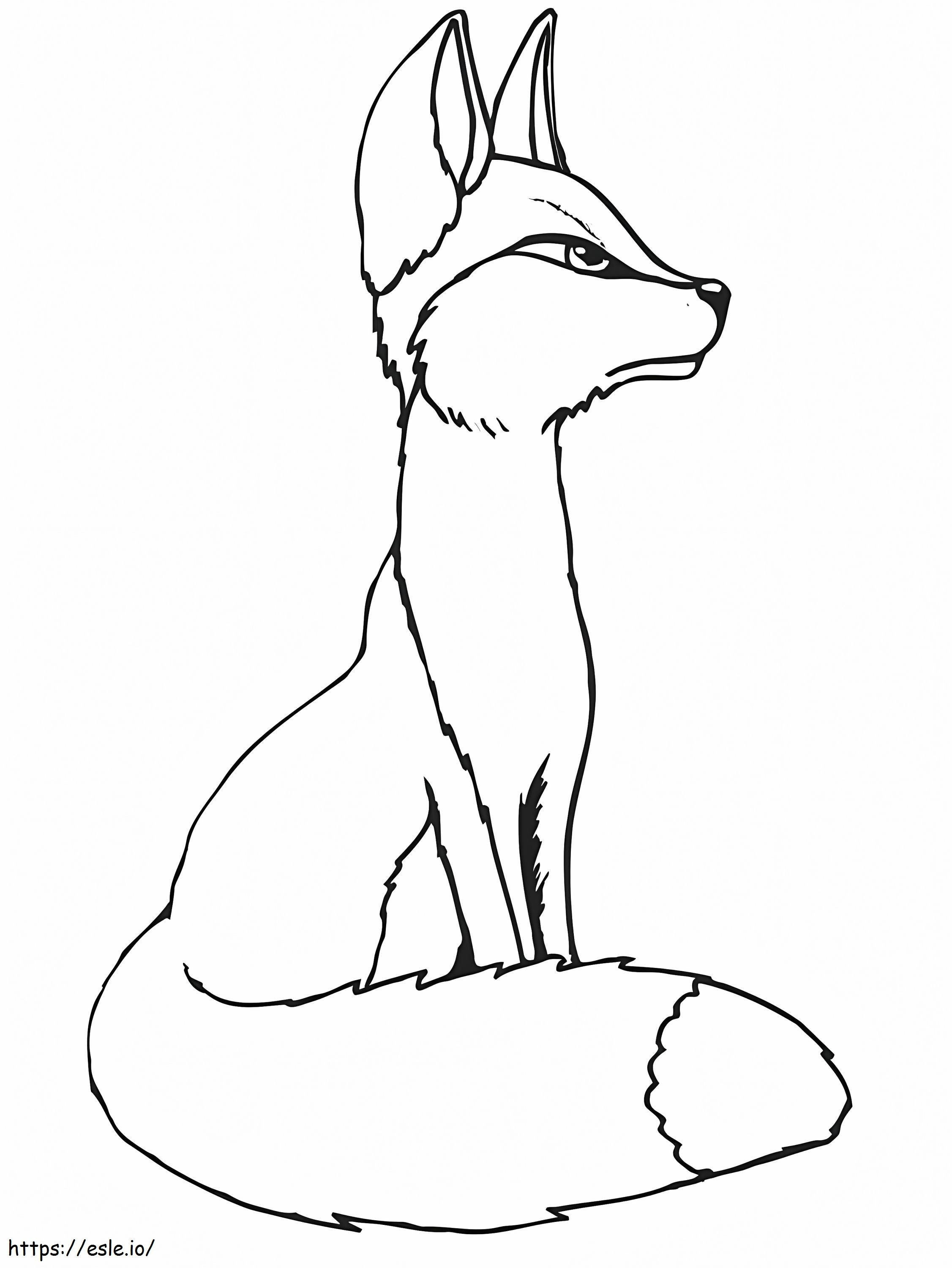 One Red Fox coloring page