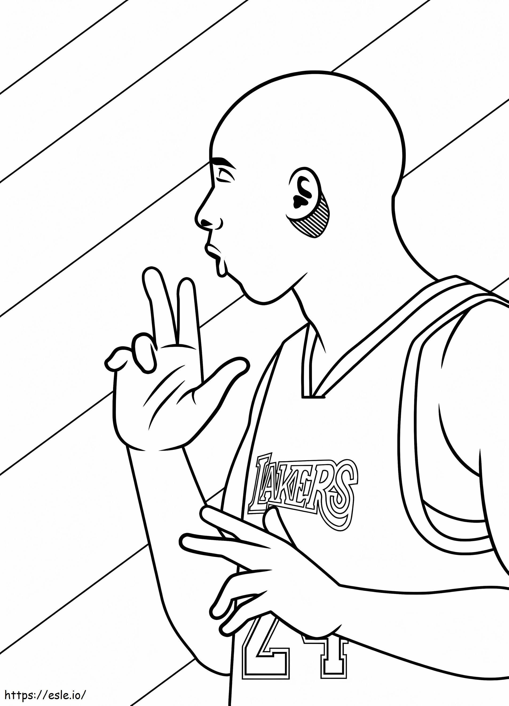 Free Kobe Bryant To Color coloring page