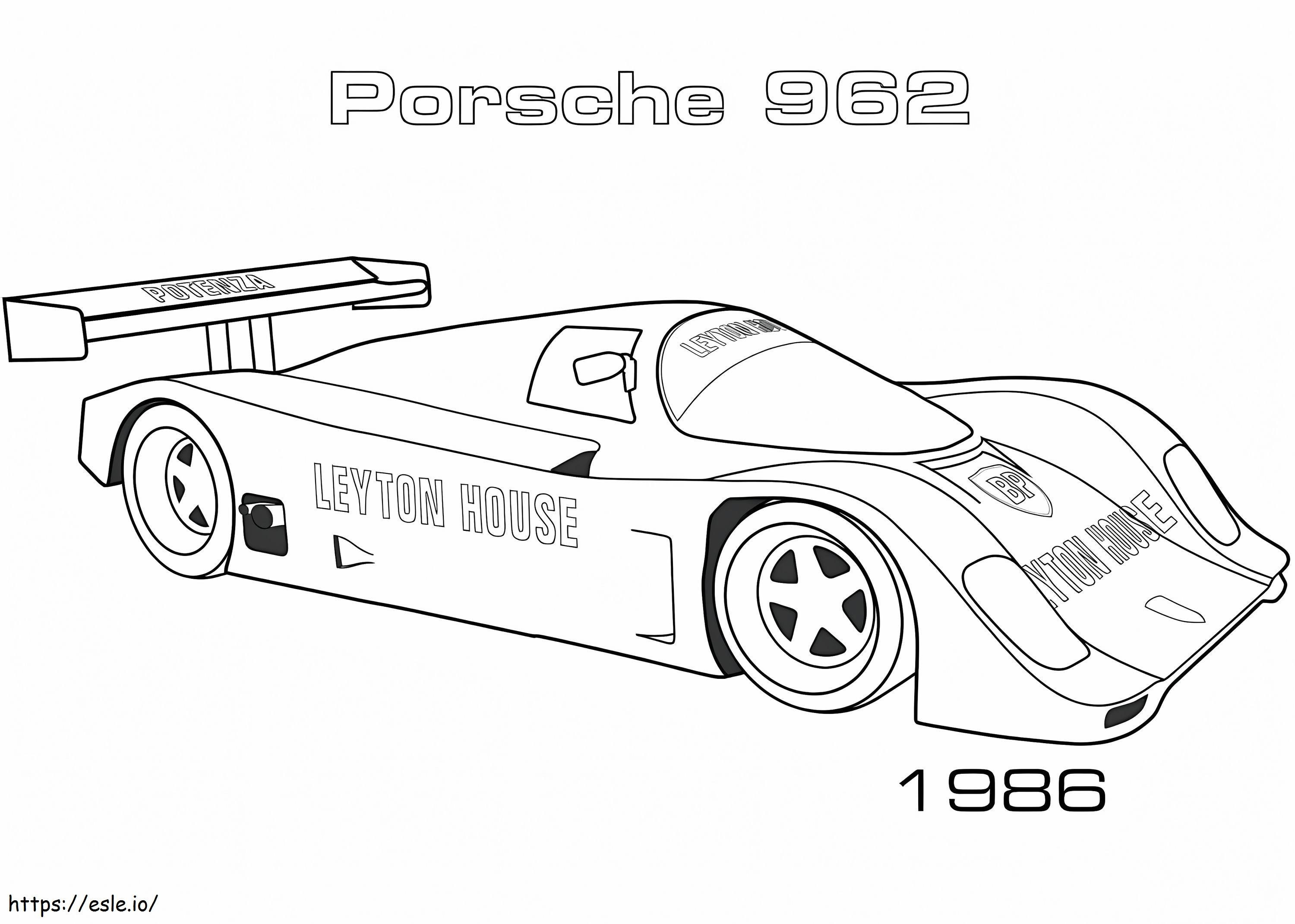 Porsche 962 z 1986 r kolorowanka