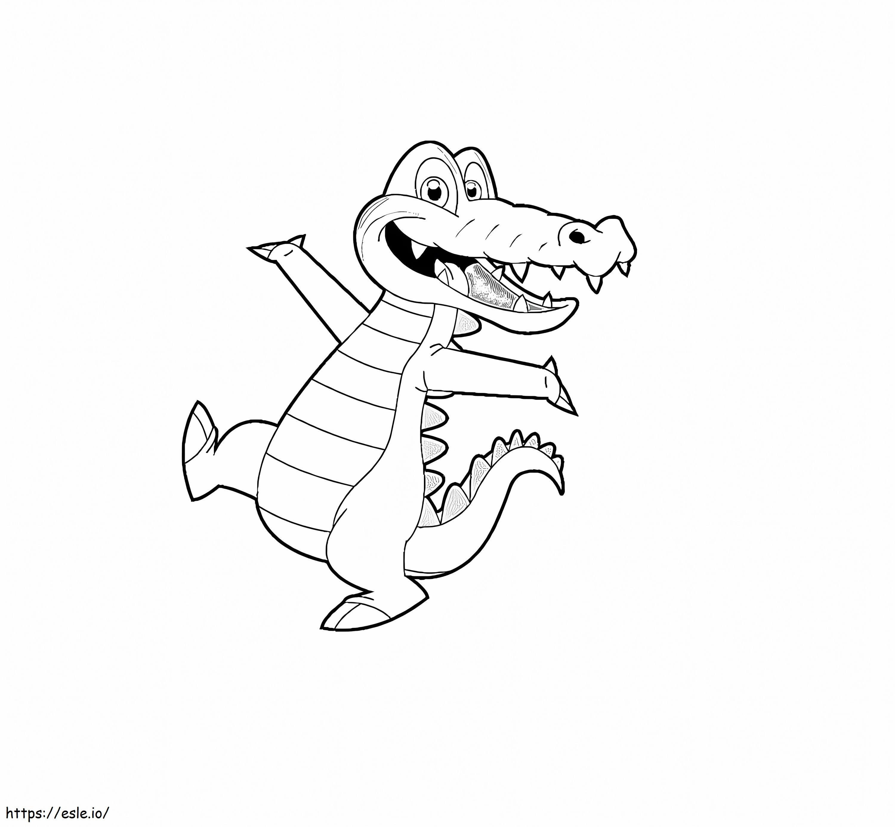 Crocodil fericit 1 de colorat