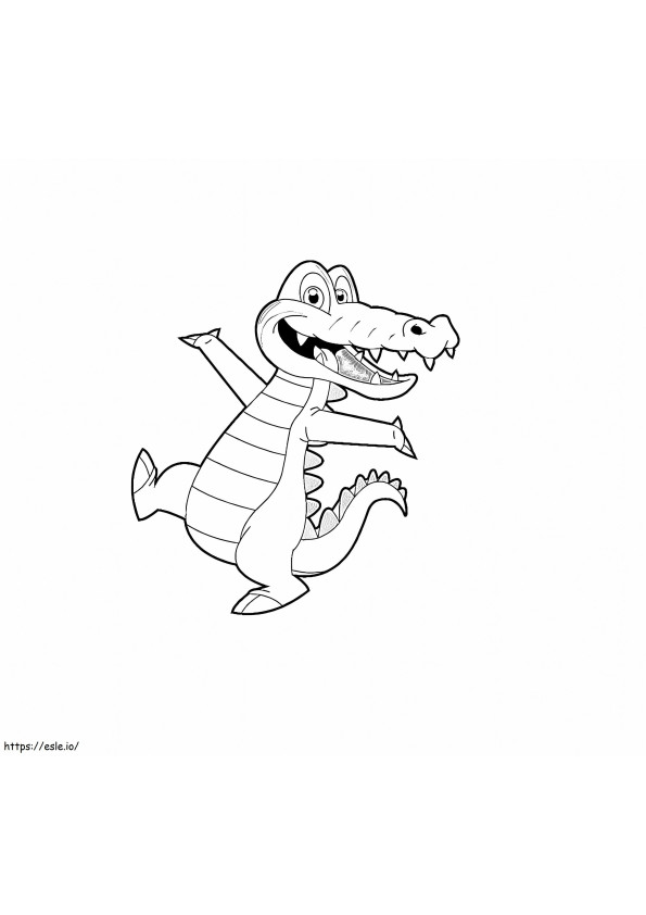 Crocodil fericit 1 de colorat