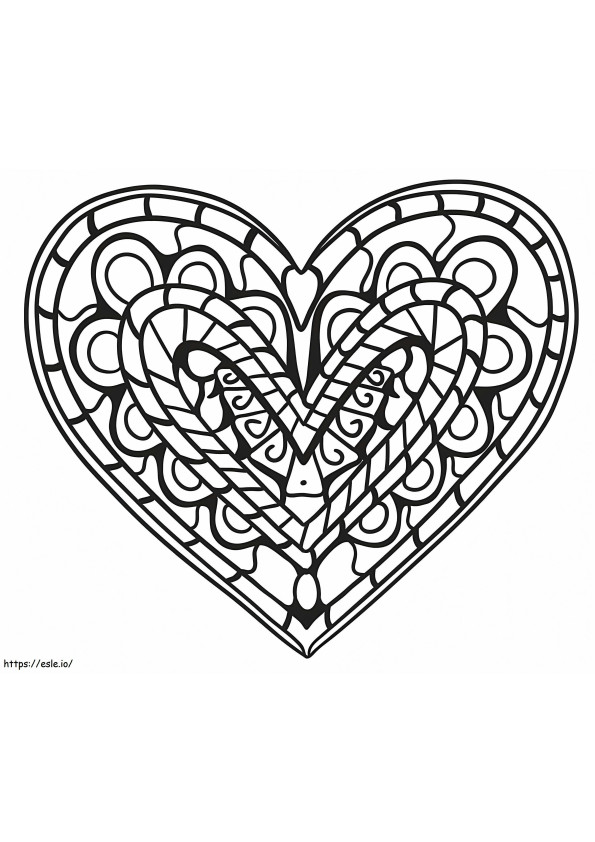 Zentangle Heart coloring page