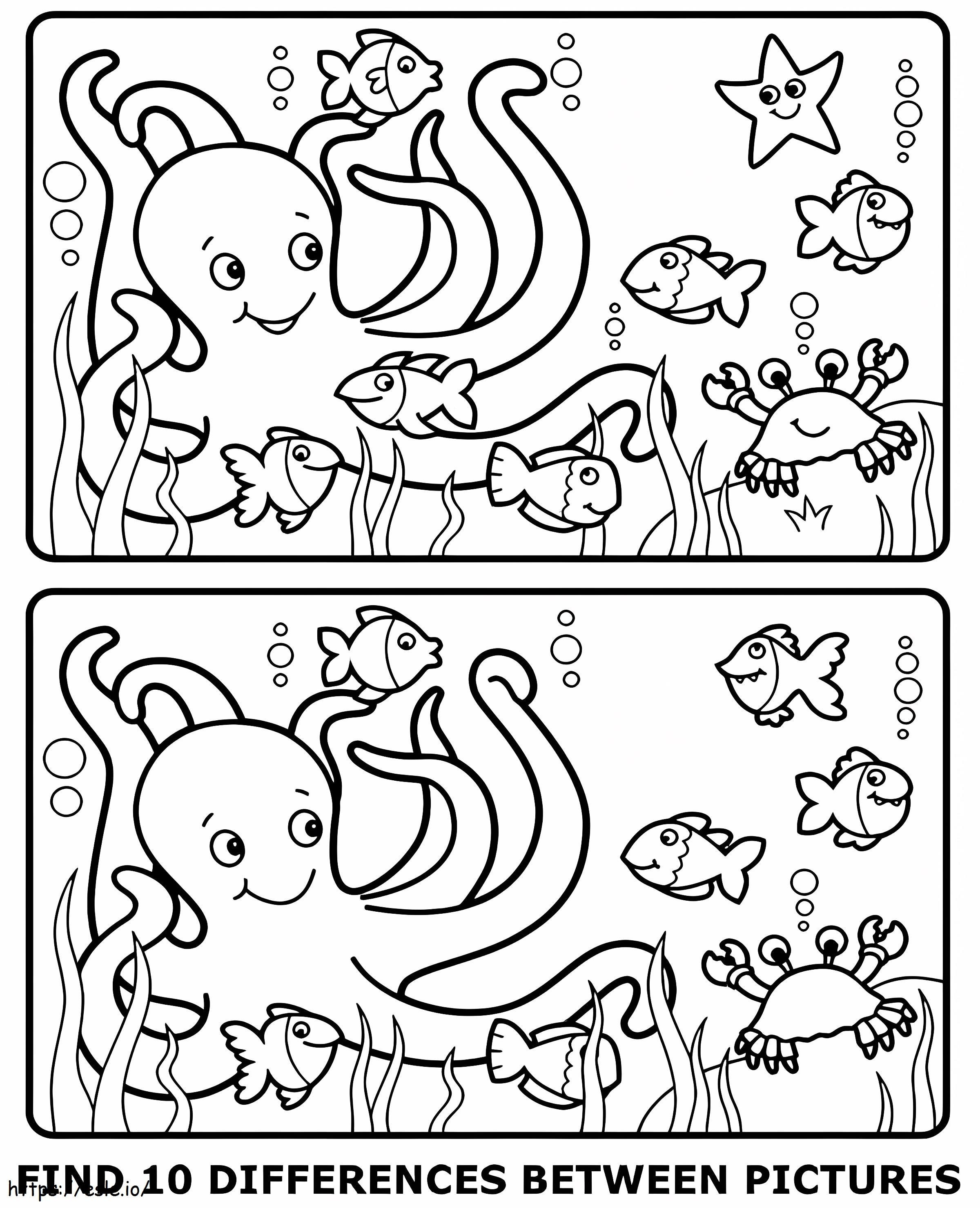 Find 10 Differences coloring page