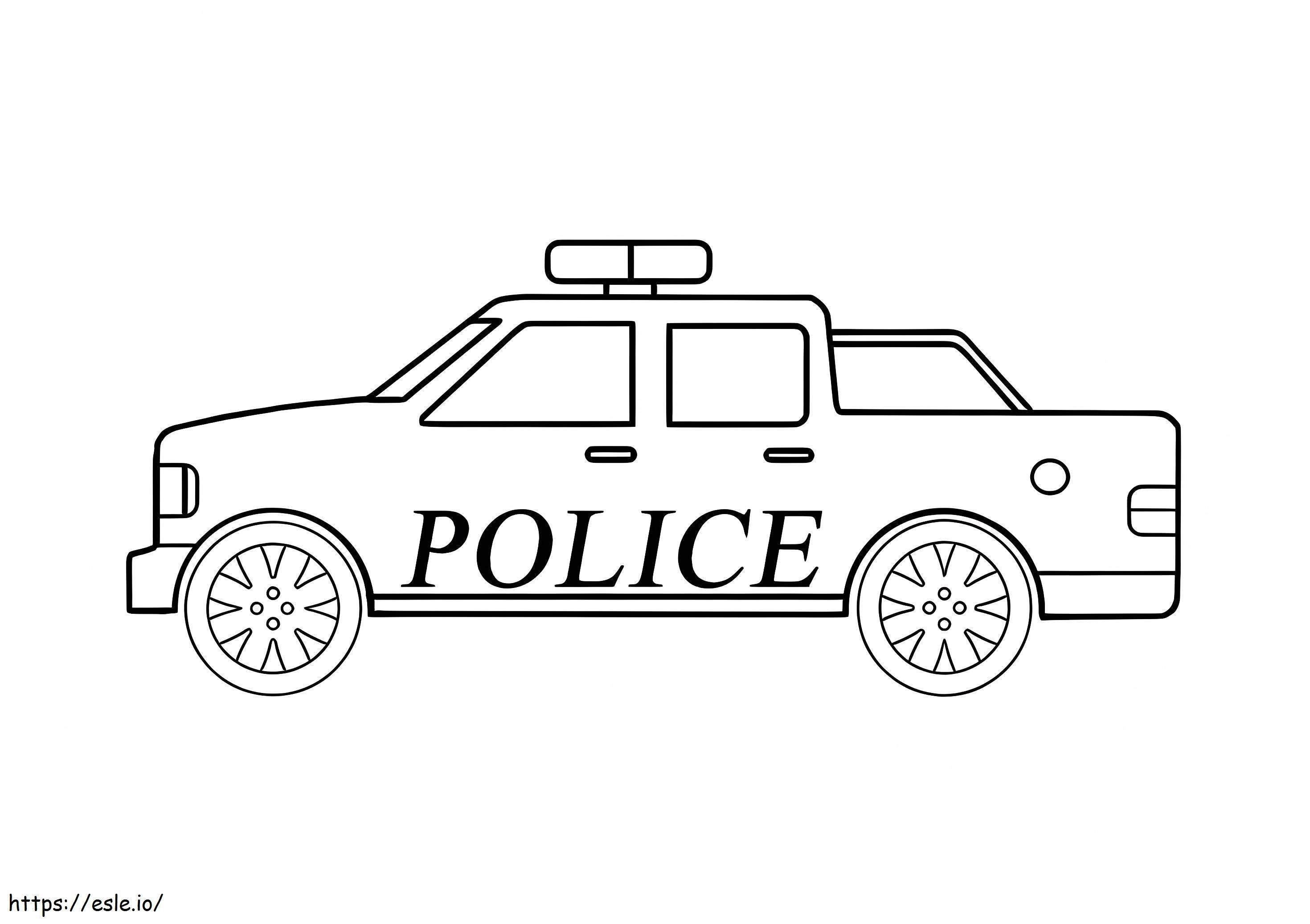 Mobil Polisi Sangat Mudah Gambar Mewarnai