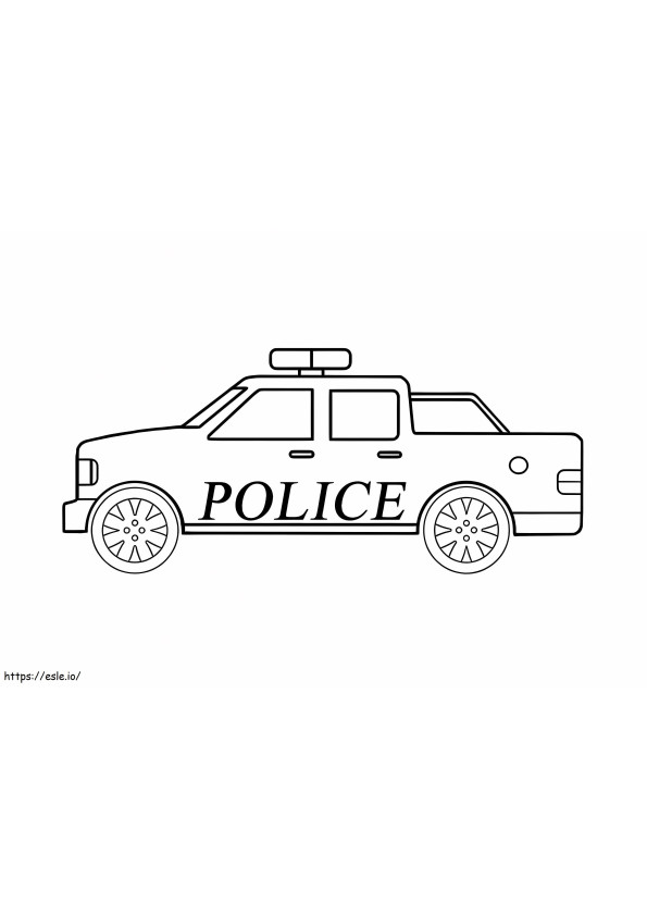 Carro de polícia muito fácil para colorir