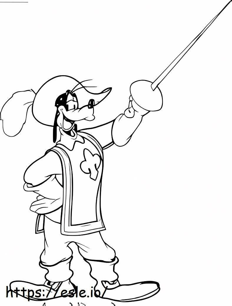 Coloriage Dingo avec l'épée à imprimer dessin