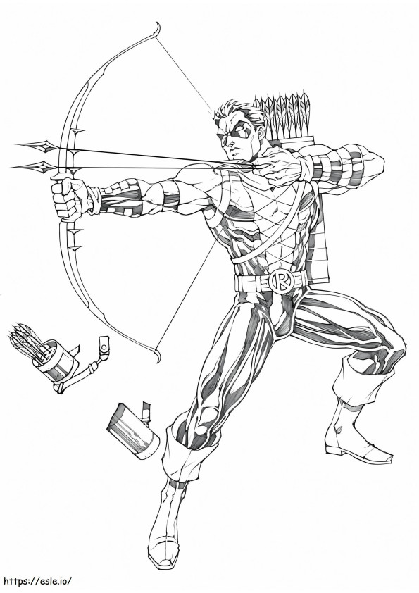Comic Green Arrow coloring page