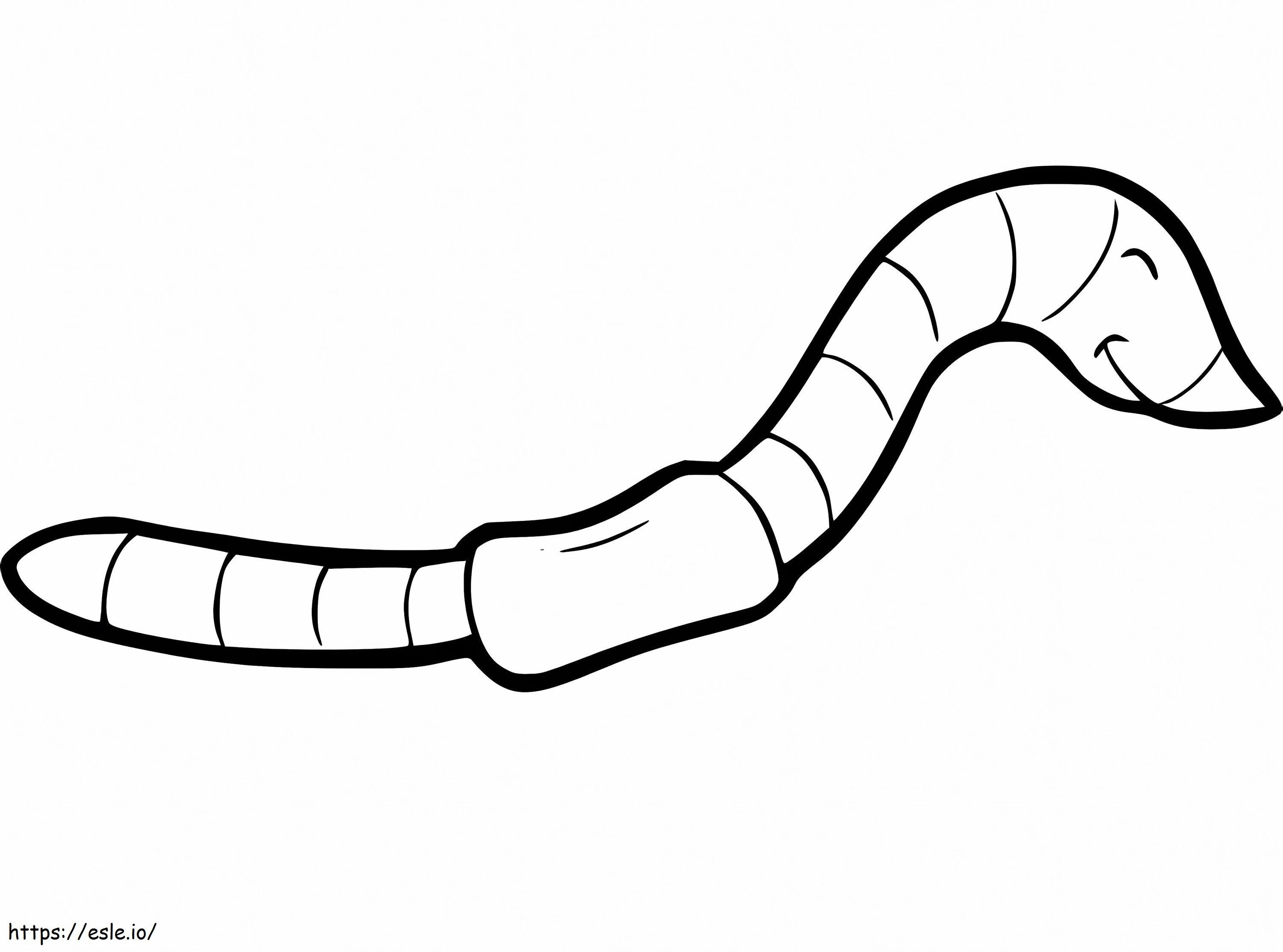 Easy Earthworm coloring page
