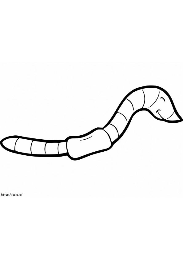 Easy Earthworm coloring page