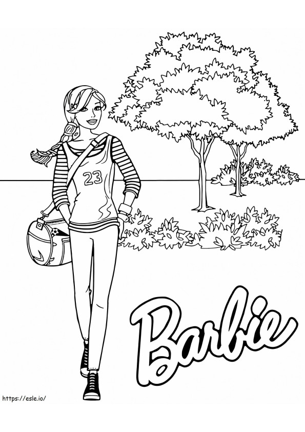 Barbie cammina da colorare