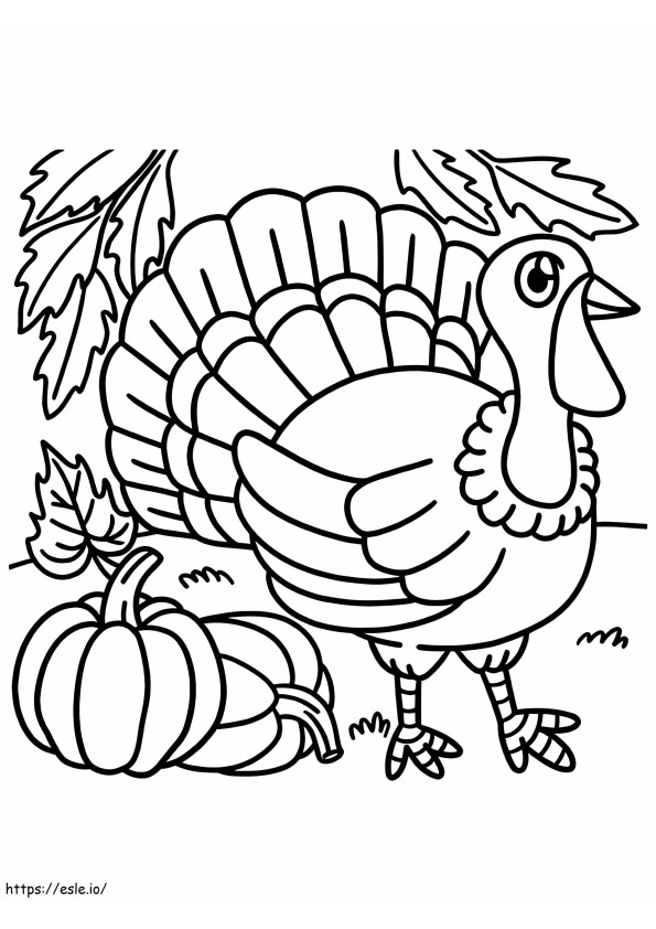Thanksgiving Turkey Digital Stamp coloring page