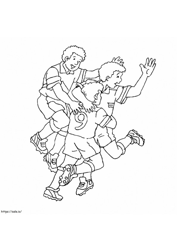 Children Playing Football coloring page
