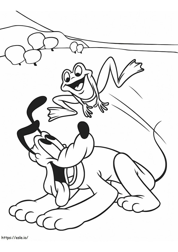 Pluto And Frog coloring page