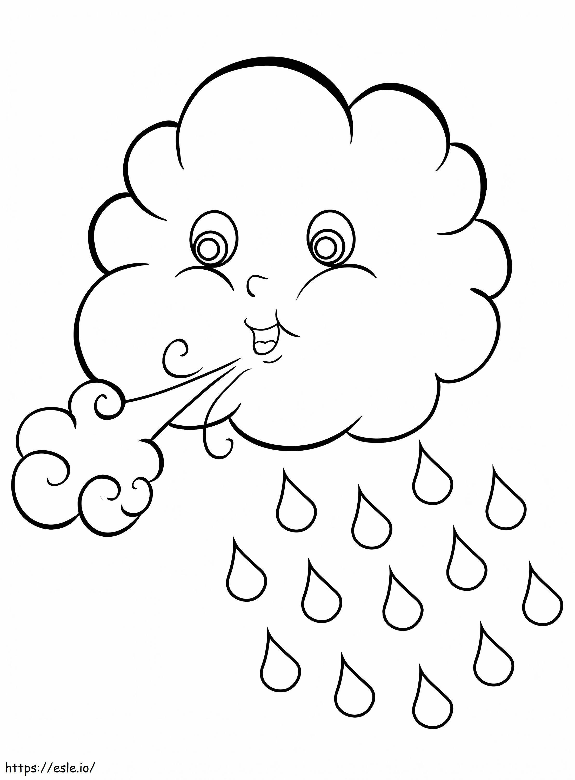 Beautiful Rain Cloud coloring page