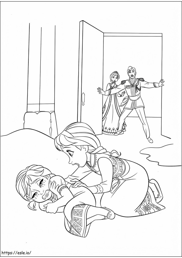 Anna Crying coloring page
