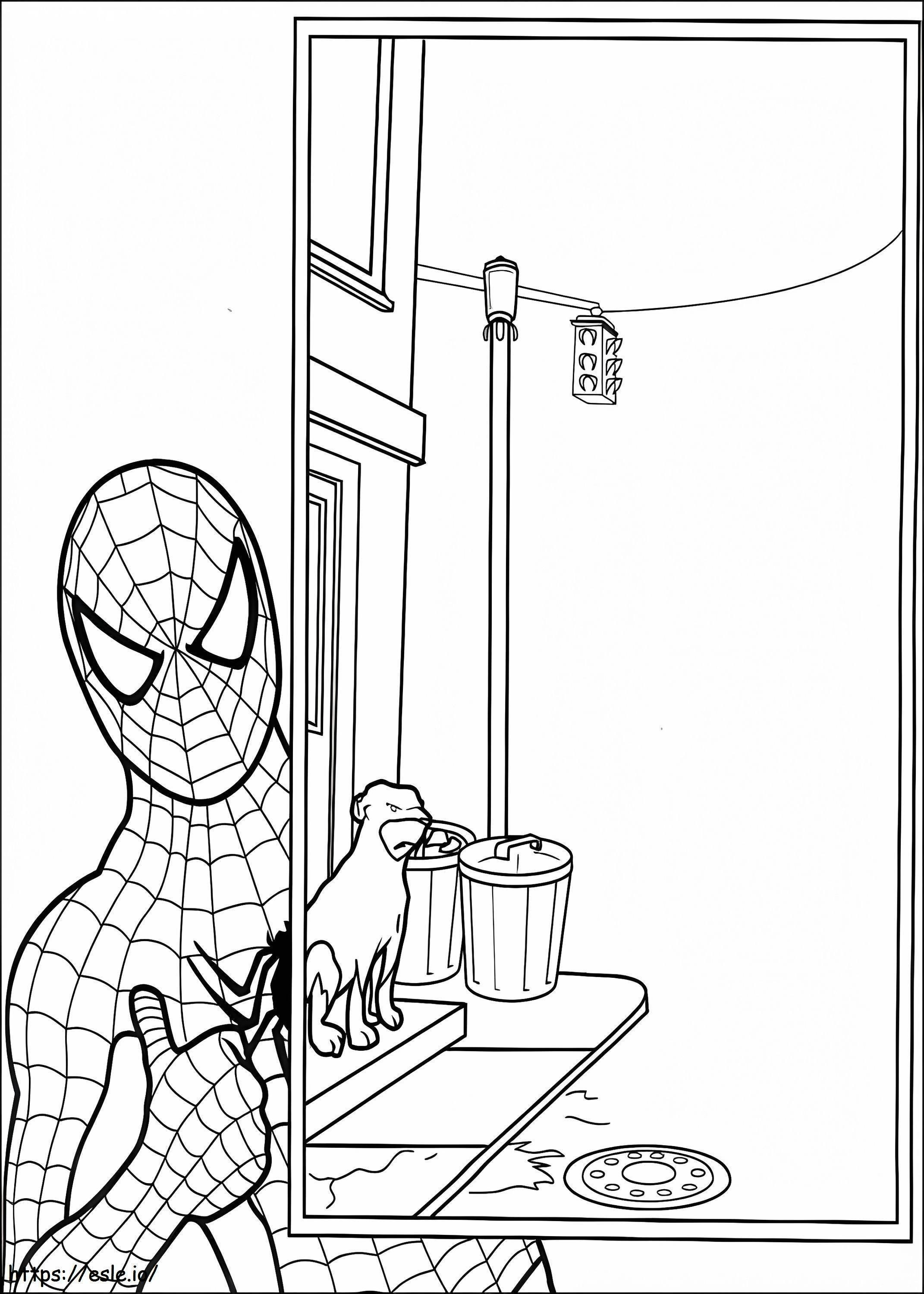 Zabawny Spiderman kolorowanka