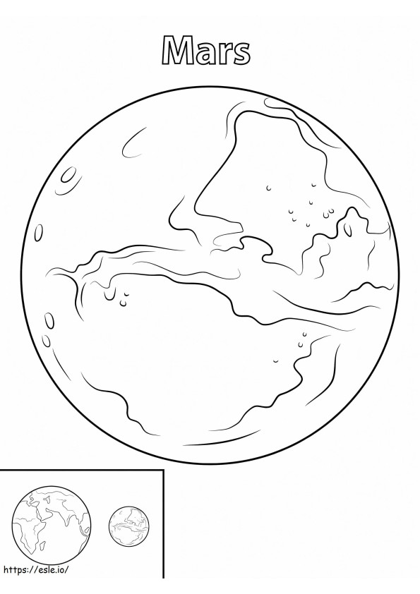 Coloriage Planète Mars à imprimer dessin