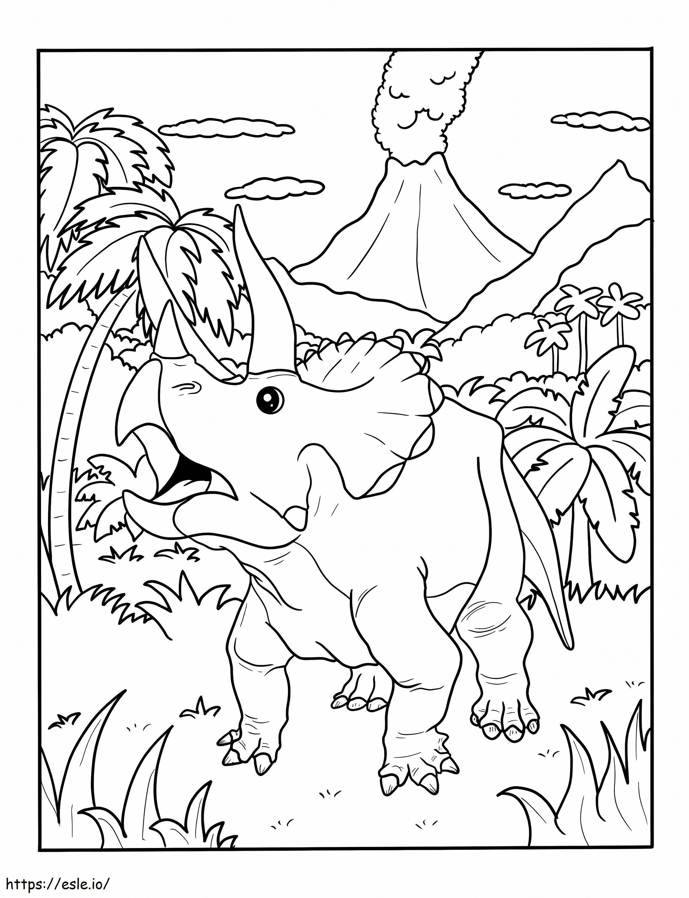 Stunning Triceratops coloring page