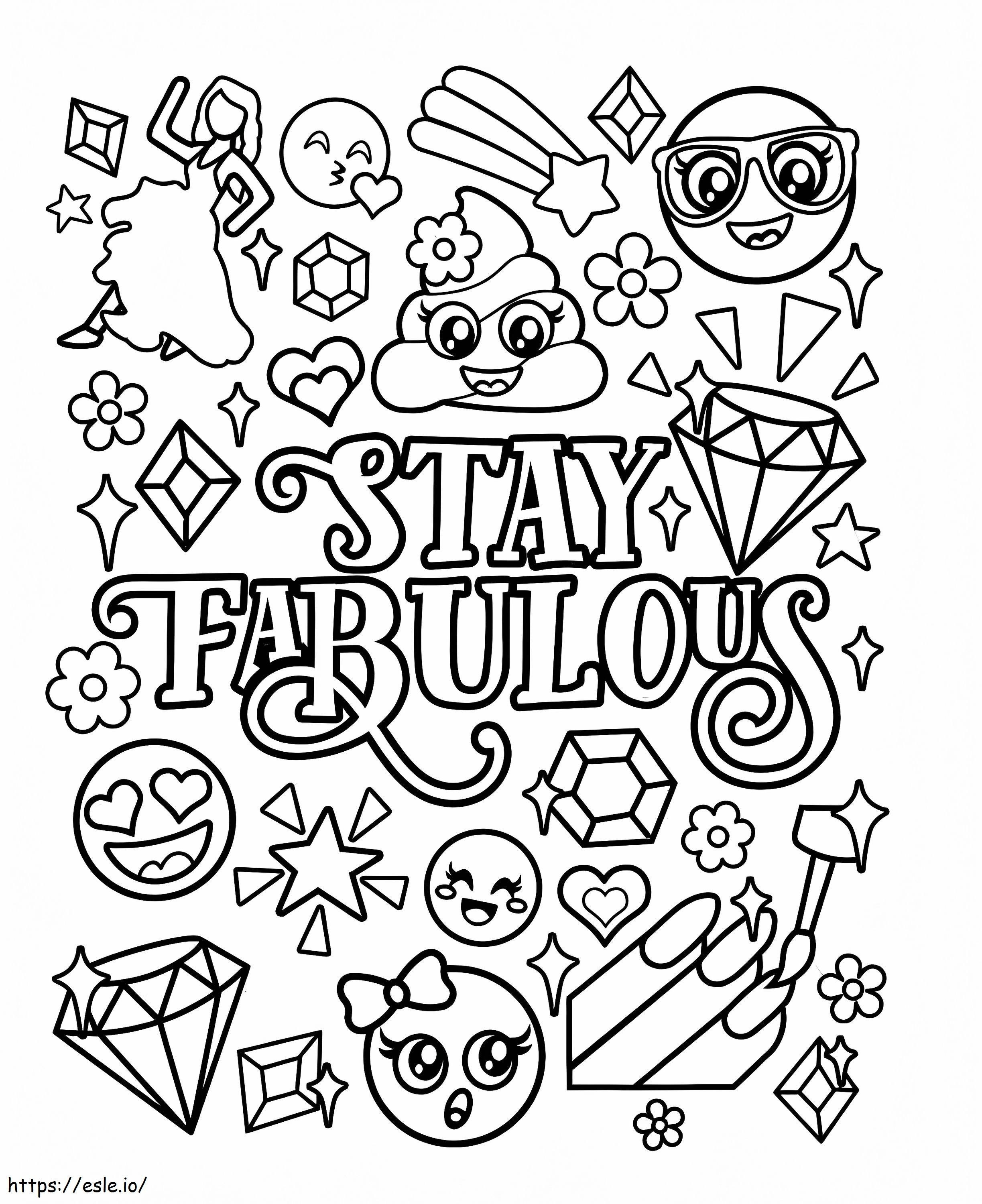 Stay Fabulous Emojis coloring page