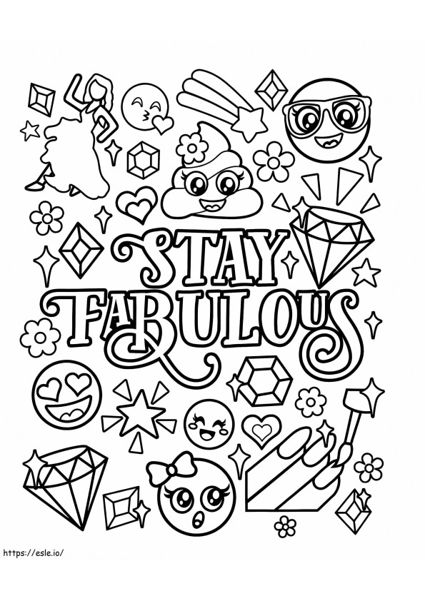 Stay Fabulous Emojis coloring page