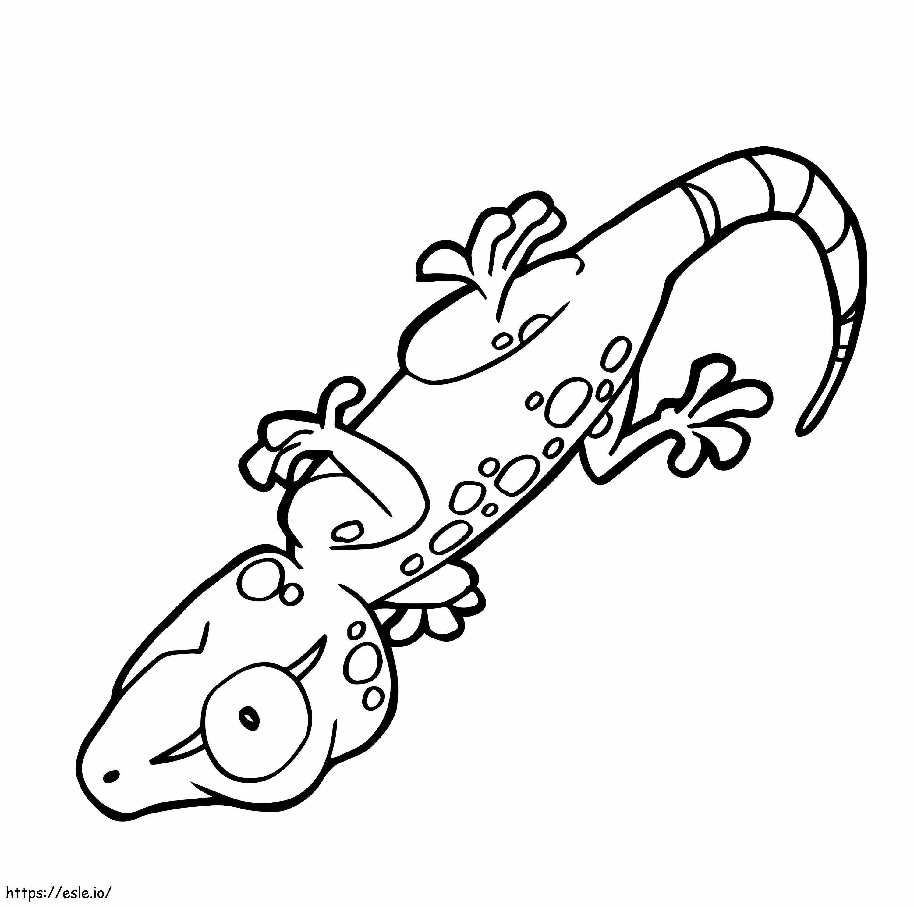 Gecko drăguț din desene animate de colorat