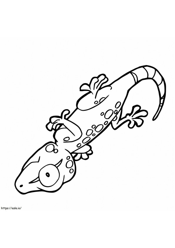 Coloriage Gecko de dessin animé mignon à imprimer dessin