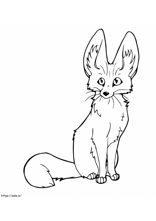 Fennec Fox Sitting coloring page
