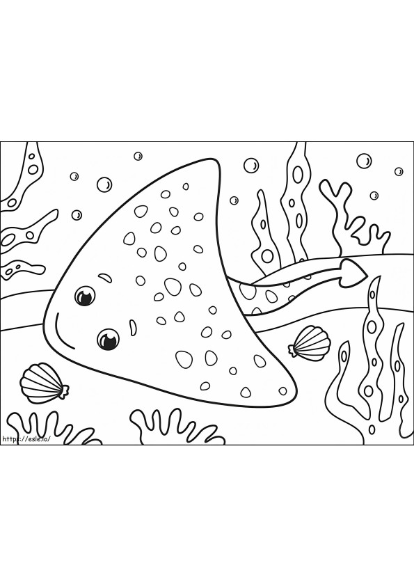Cute Stingray coloring page