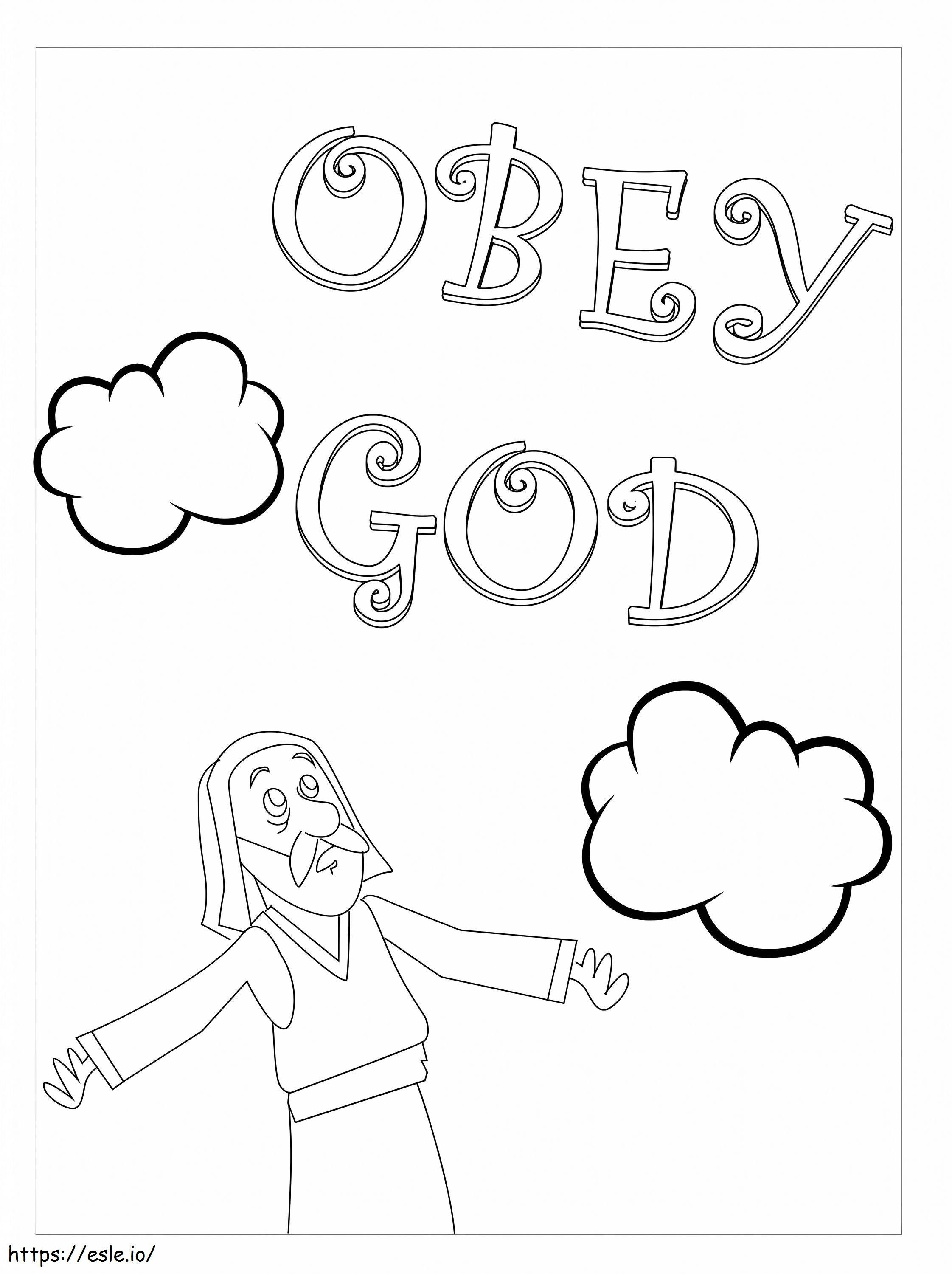 Coloriage Obéir à Dieu à imprimer dessin