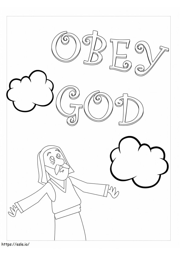 Obedeça a Deus para colorir