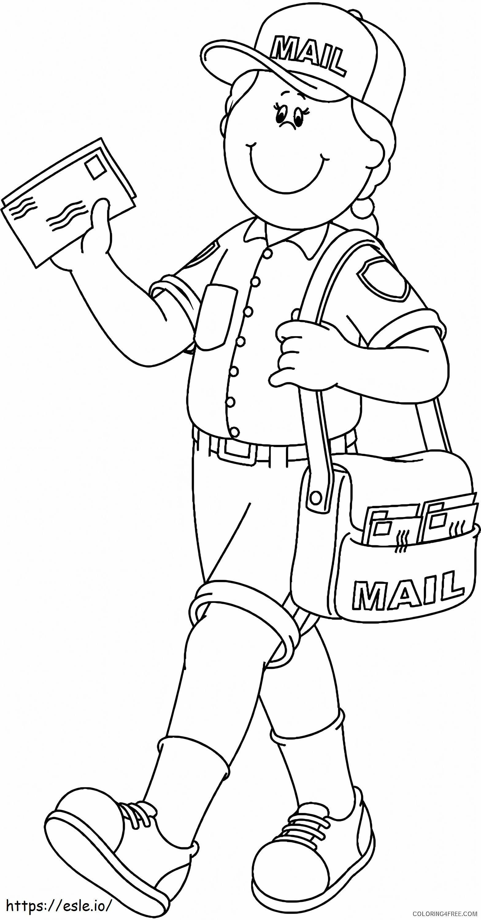 Matkalla postimies värityskuva