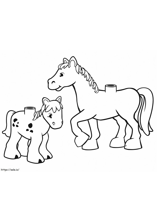 Cavalo Lego Duplo para colorir