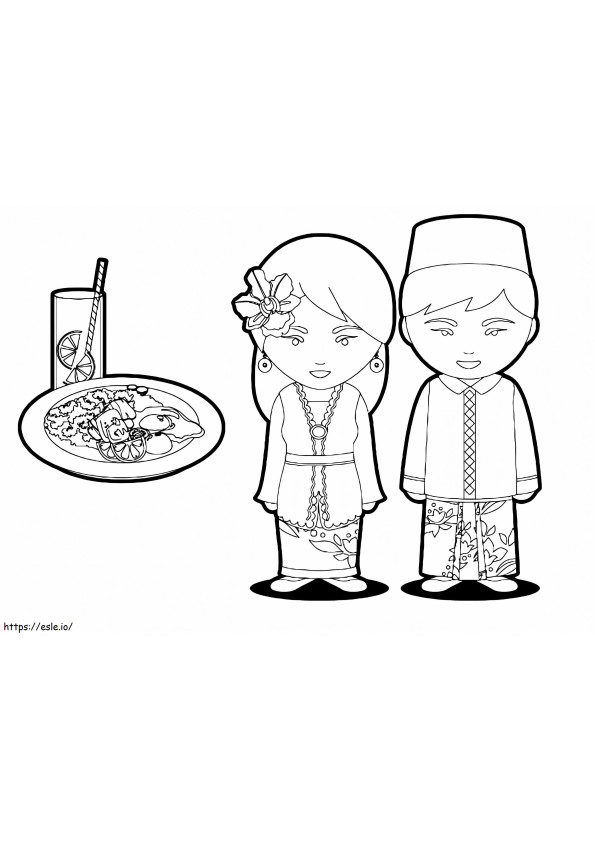 Indonesian coloring page