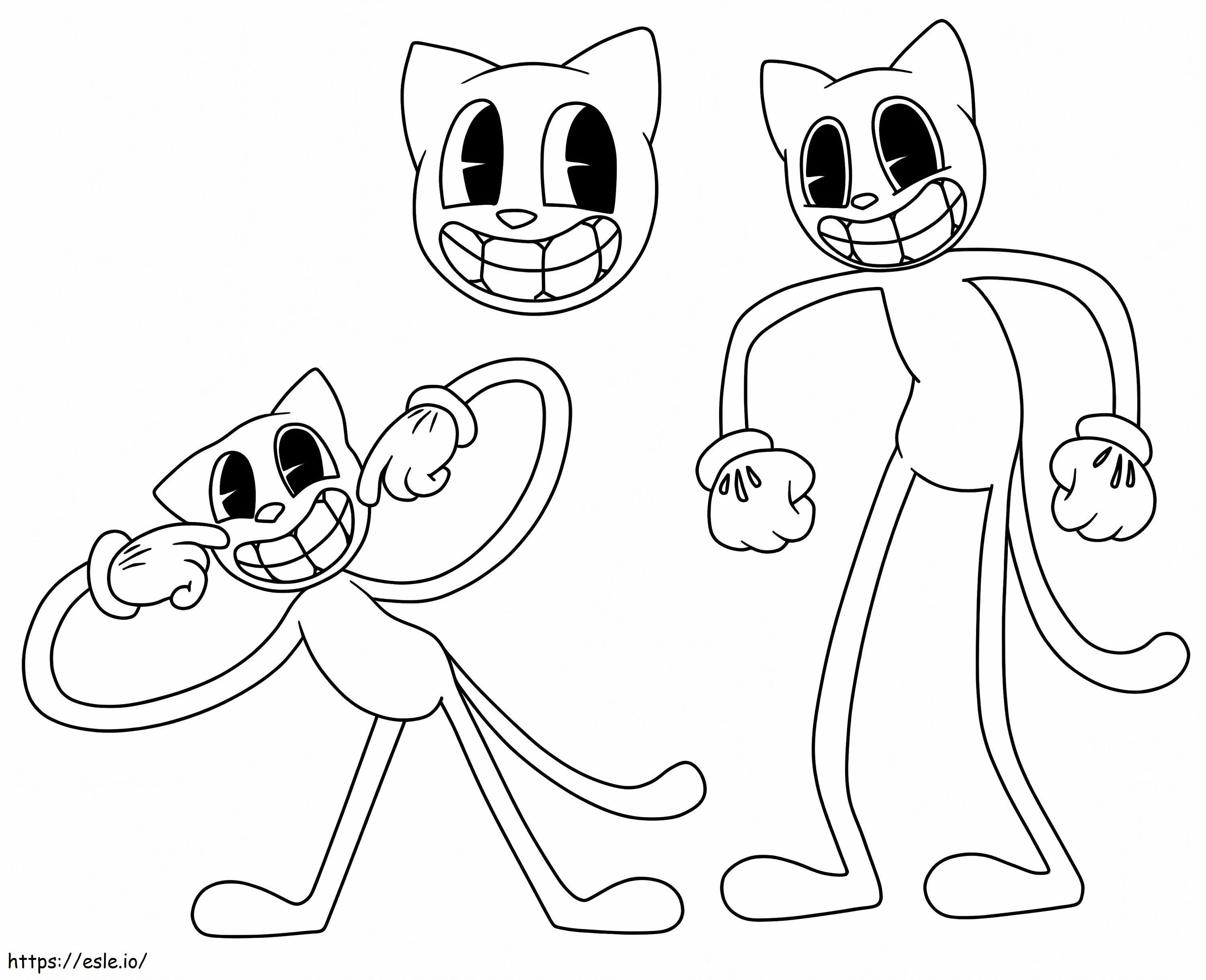 Gato engraçado dos desenhos animados 1 para colorir