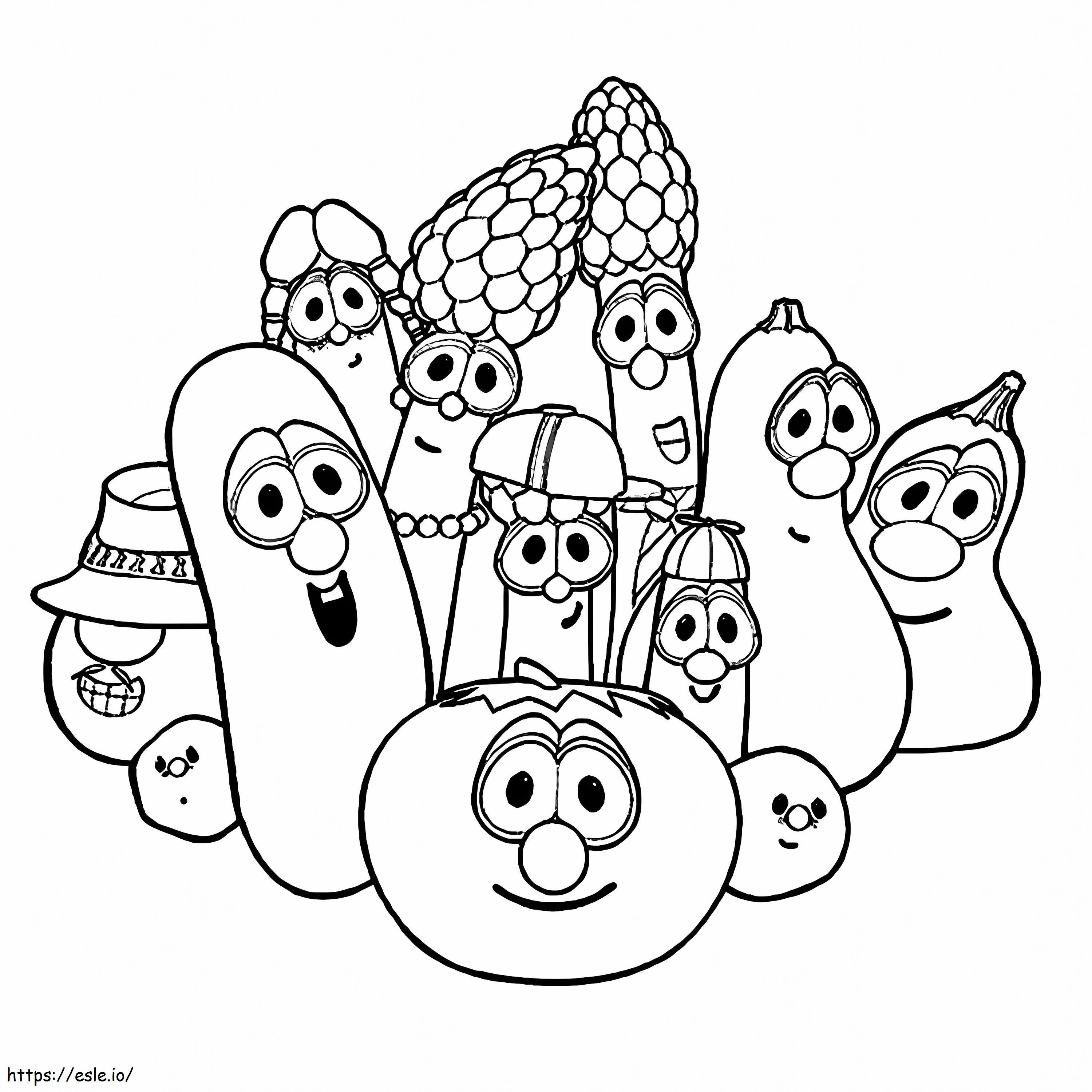 Cartoon Vegetables coloring page