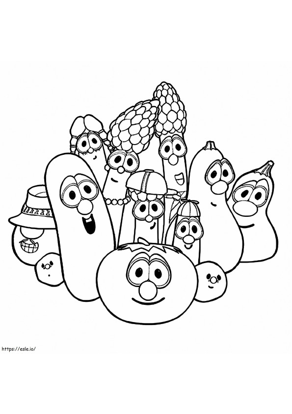 Cartoon Vegetables coloring page