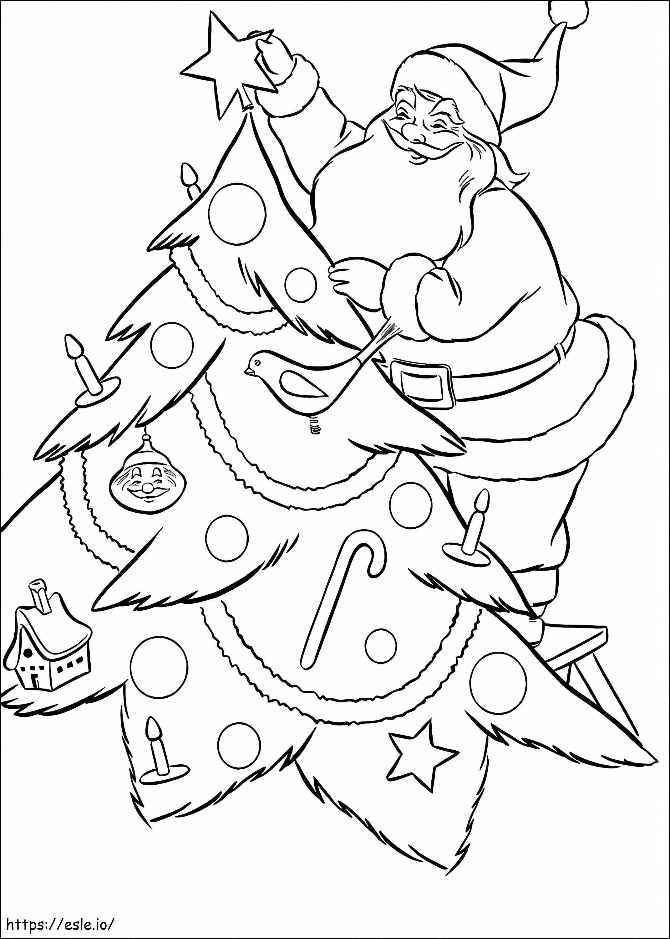 1534391730 Santa Claus Decorating A4 coloring page