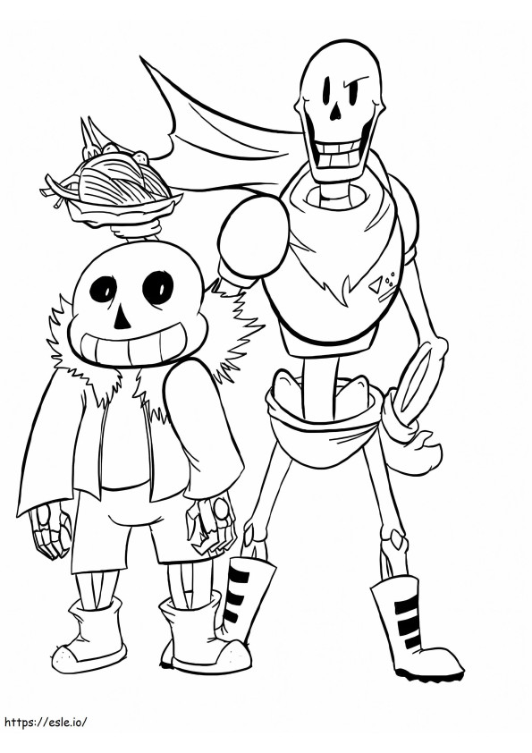 Papyrus And Sans coloring page