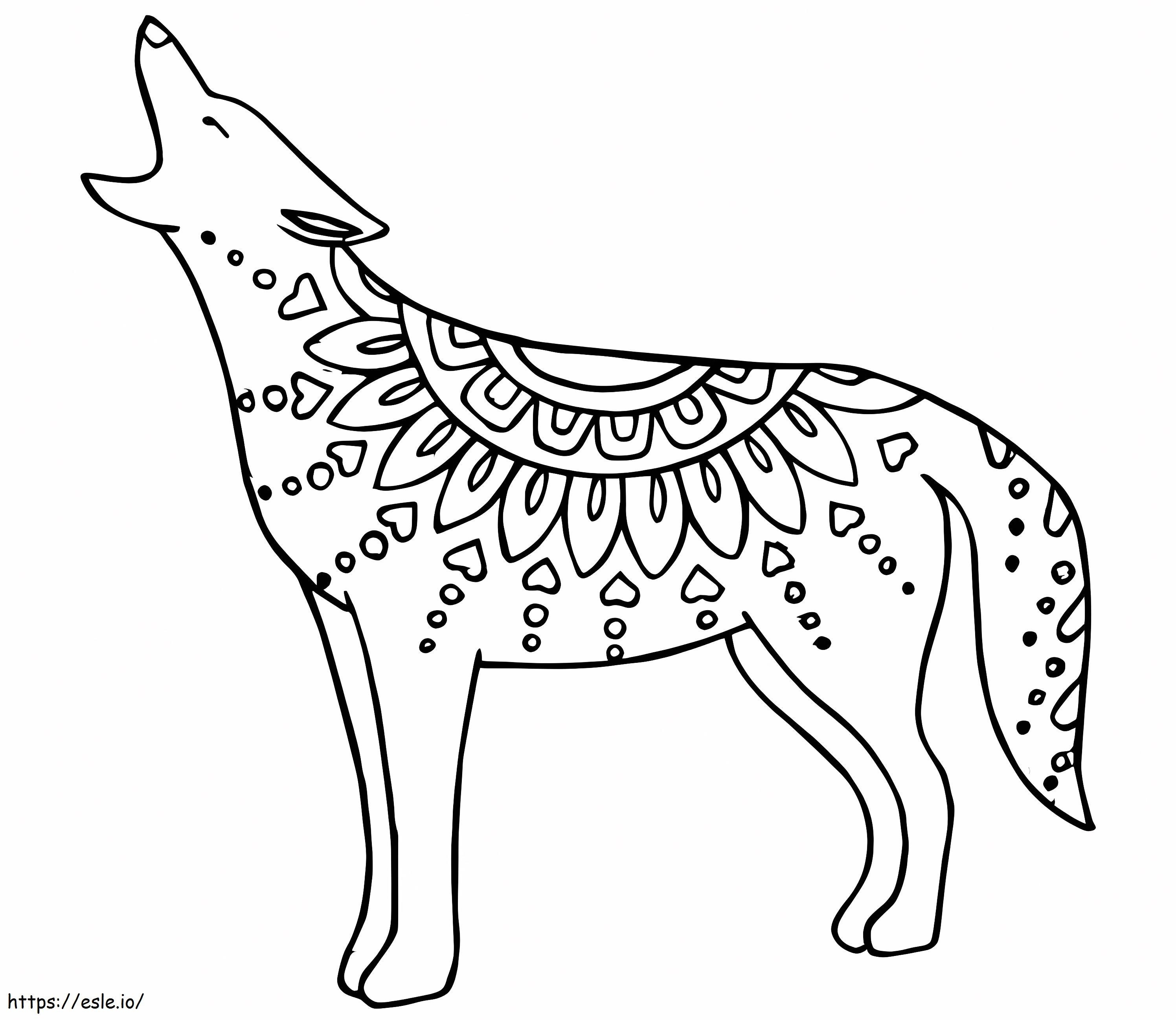 Coloriage Coyote Alebrijes à imprimer dessin
