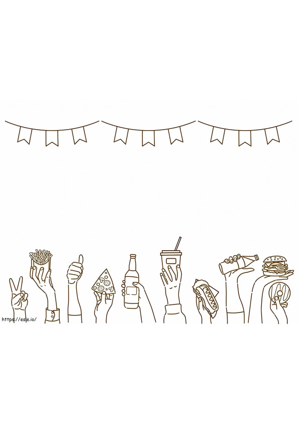 Banner With Hands Holding Foods