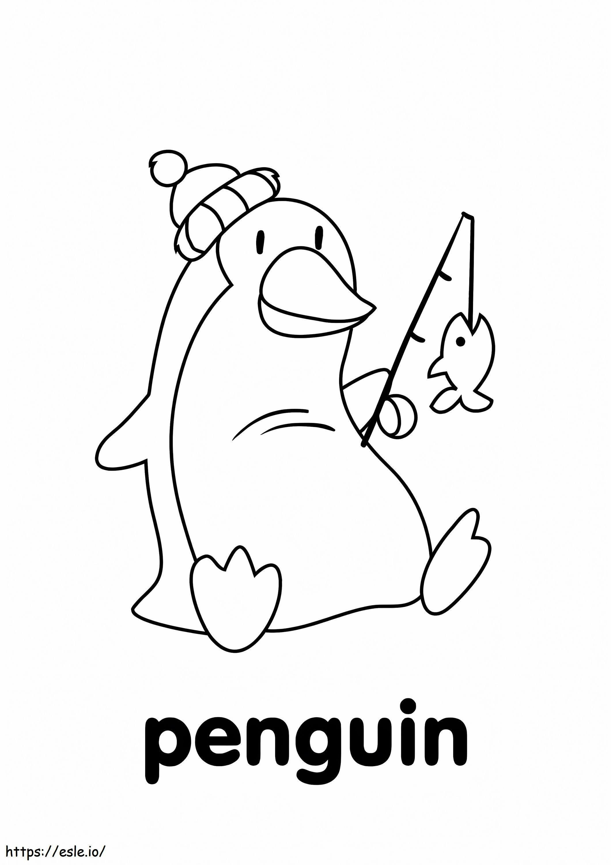 Coloriage Pêche aux pingouins à imprimer dessin