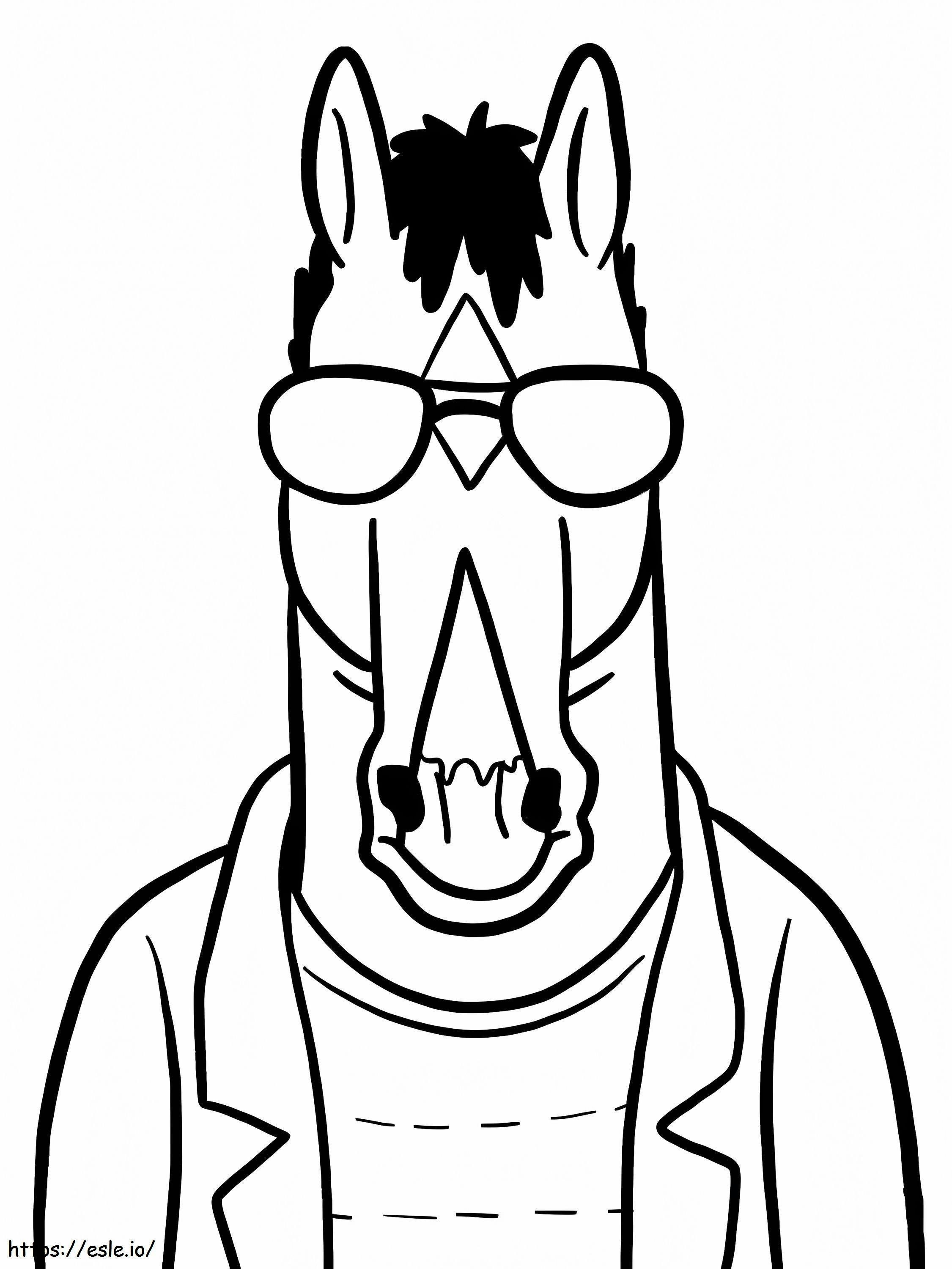 Bojack Horseman Dengan Kacamata Hitam Gambar Mewarnai