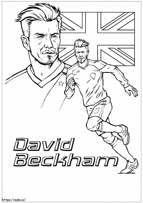 David Beckham loopt kleurplaat