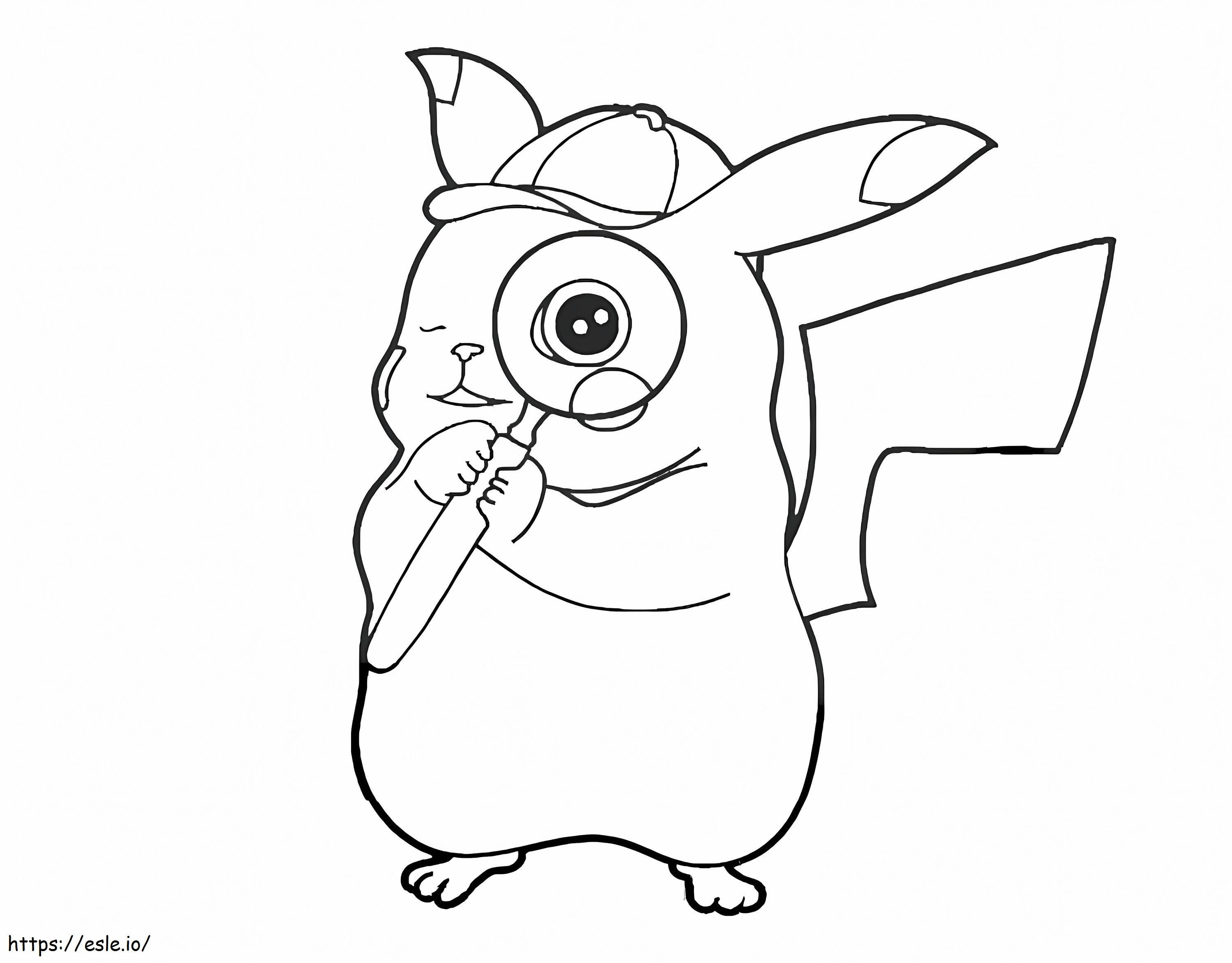 Detective Pikachu coloring page